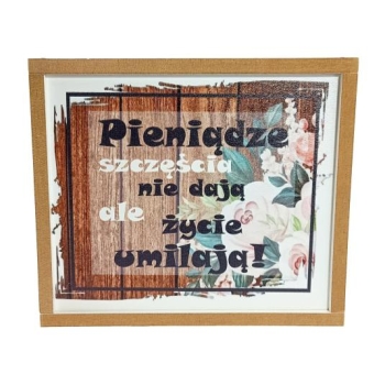 Skarbonka drewniana - Pieniądze szczęścia nie dają ale życie umilają!
