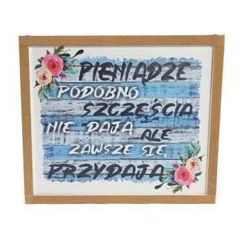 Skarbonka drewniana - Pieniądze podobno szczęścia nie dają...