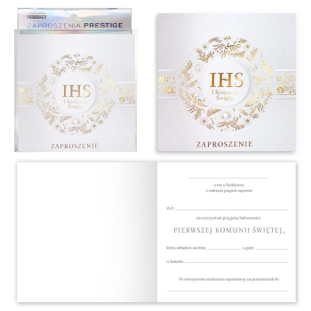 Zaproszenie 5 szt ZP031 - IHS I Komunia Święta