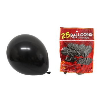 Balony lateksowe 25 szt SN56029 - Czarne