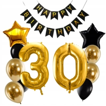 Zestaw balonów na 30 urodziny