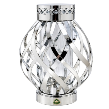 Lampion metalowy LN014S - Kula (srebrny)