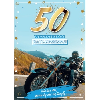 Karnet GM-931 - 50 Wszystkiego najlepszego! (motocykl)