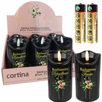 Świeca czarna led - Kochanemu Tacie