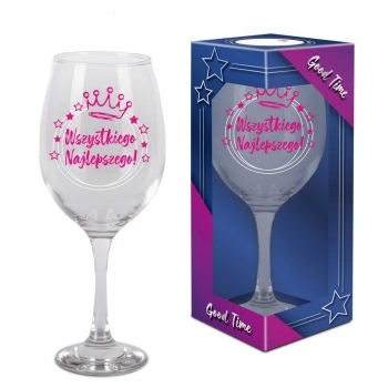 Kieliszek do wina 580 ml Good Time - Wszystkiego najlepszego!