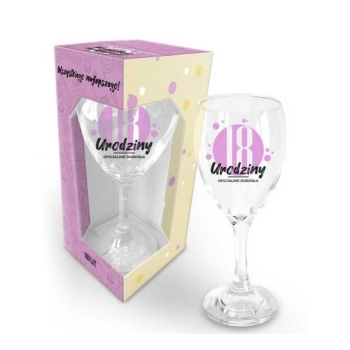 Kieliszek do wina 220 ml Happy Day - 18 urodziny