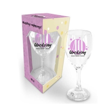 Kieliszek do wina 220 ml Happy Day - 40 urodziny