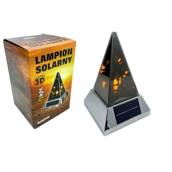 Lampion solarny 3D SL-P1S-S (piramida, srebrna podstawa)
