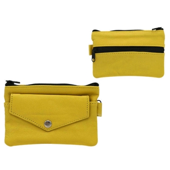 Kluczówka skórzana KC01 - Żółta 9243