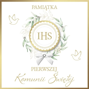 Karnet KL-13 - Pamiątka Pierwszej Komunii Świętej (IHS)