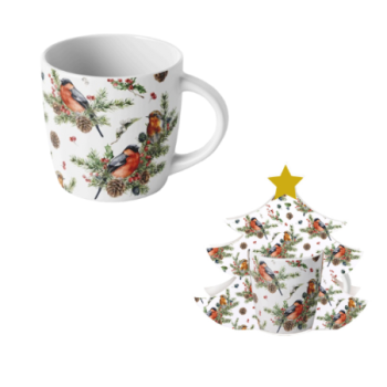 Kubek 400 ml w opakowaniu choinka - Christmas birds 0668