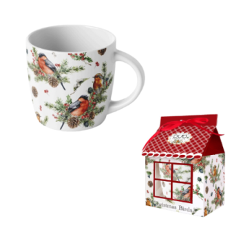 Kubek 400 ml w opakowaniu domek - Christmas birds 0675