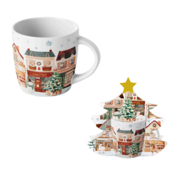 Kubek 400 ml w opakowaniu choinka - Christmas city 0828