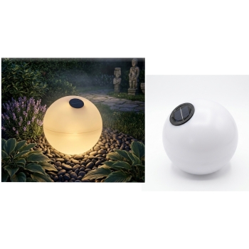 Lampa solarna KULA ogrodowa LED plastikowa 28 cm SLG-KUL28