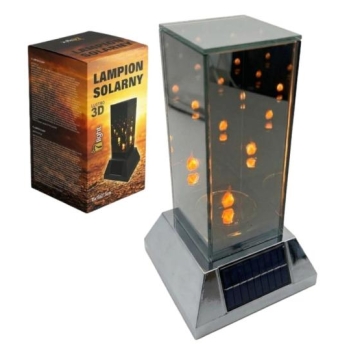Lampion solarny 3D SL-K2S-S (kwadrat, srebrna podstawa)