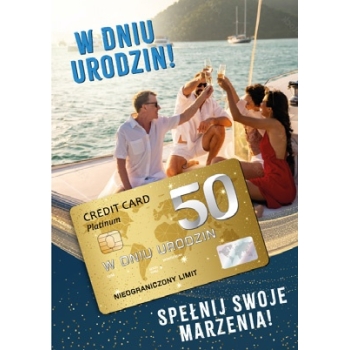 Karnet Gift M-174 - W dniu 50 urodzin! (karta kredytowa)