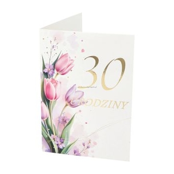 Karnet NERO T RU-11 - 30 urodziny (biała,kwiaty)