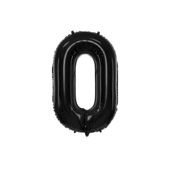 Balon cyfra czarna - 0