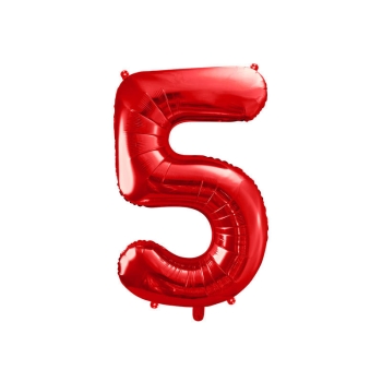 Balon cyfra czerwona - 5
