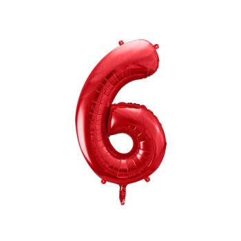 Balon cyfra czerwona - 6