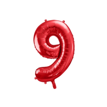 Balon cyfra czerwona - 9
