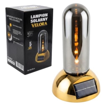 Lampion solarny Velora SL-C2S-G  (tuba, złota podstawa)