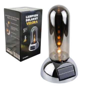 Lampion solarny Velora SL-C2S-S  (tuba, srebrna podstawa)