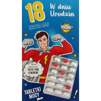 Karnet TAB - W dniu 18 urodzin (mężczyzna, tabletki)